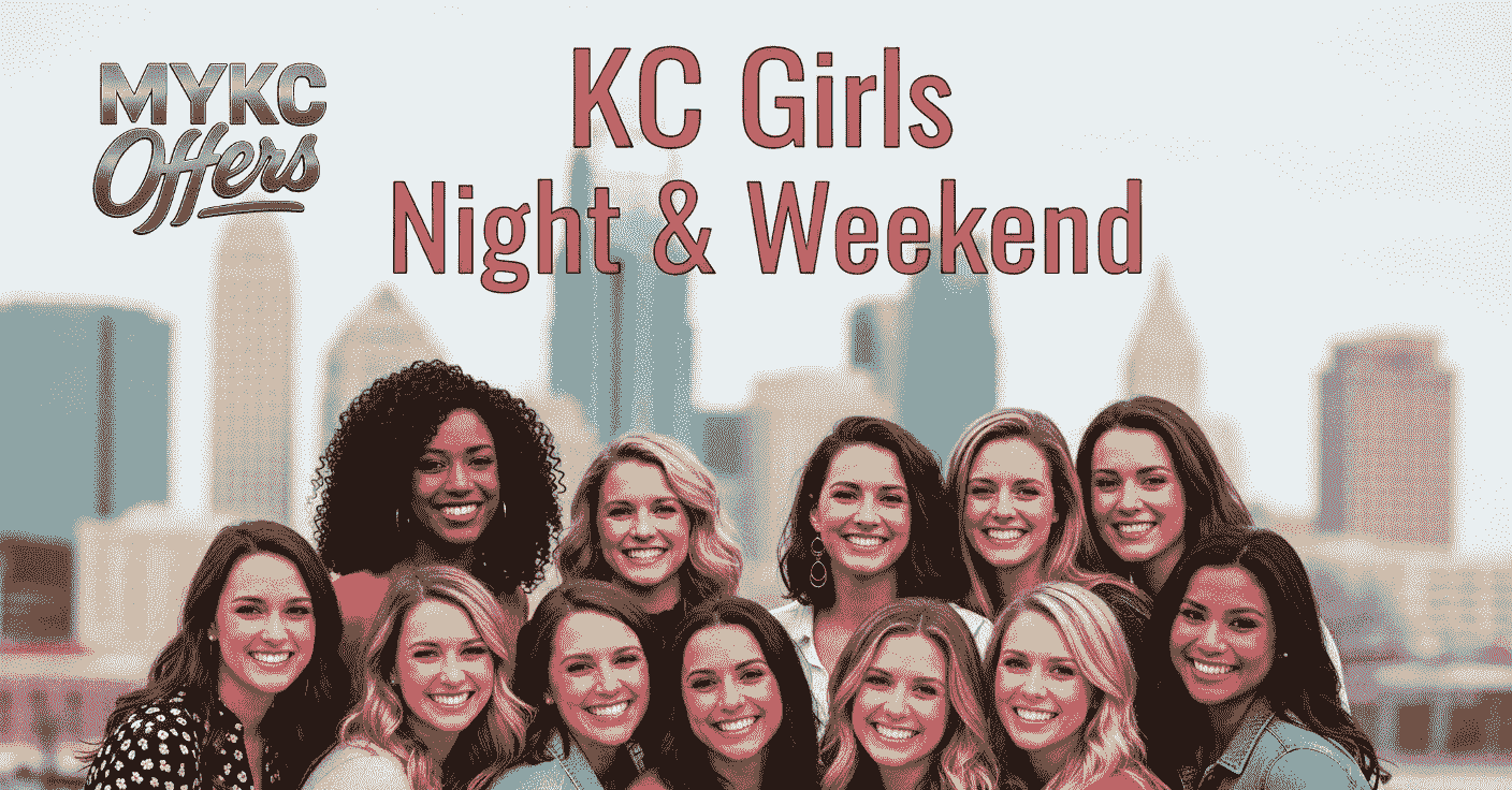 Women posing in front of Kansas City backdrop