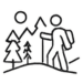icon of man hiking in park